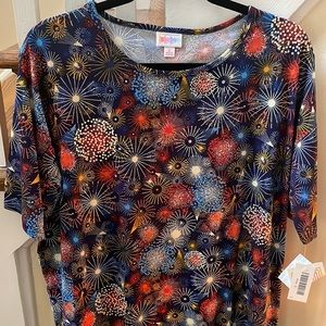 LuLaRoe Irma Top. BNWT. Fireworks!